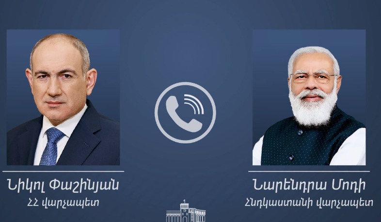 Нарендра Моди и Никол Пашинян на встрече в Ереване