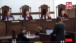 Министр юстиции Србуи Галян выступает с заявлением о выборах в Нор-Норке
