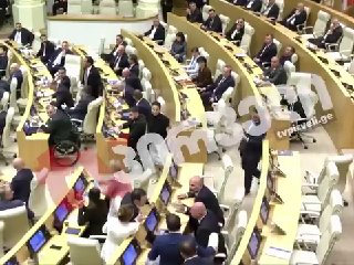 Драка в парламенте Грузии после отчёта премьер-министра Кобахидзе