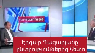 Коллаж с двумя фото Эдгара Казаряна до и после выборов в Нор-Норке